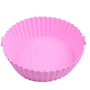 Cos pentru friteuza cu aer Juingio, silicon, roz, 20 cm - Img 6