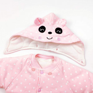 Costumas pentru bebelusi JiAmy, roz, bumbac, 6-9 luni - Img 7