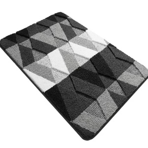 Covor de intrare ColorGeometry, poliester, gri/negru/alb, 50 x 80 cm - Img 1