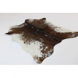 Covor natural din piele de vacă Kilin, maro/alb, 75 x 60 cm - Img 2
