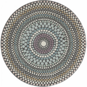 Covor rotund Rheaume, polipropilena, multicolor, 120 cm