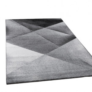 Covor Siena, polipropilena, gri/negru, 70 x 140 cm - Img 1