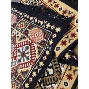 Covor traditional, cu doua fete, bleumarin, dimensiunea 60x150 cm