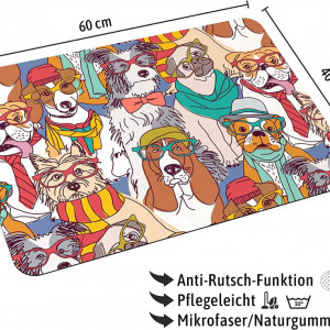 Covoras antiderapant Limefox, multicolor, cauciuc/microfibra, 40 x 60 cm - Img 2