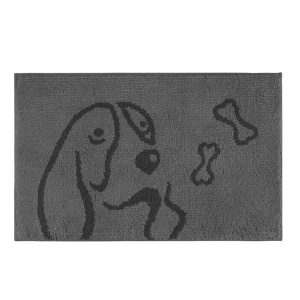 Covoras de intrare PURRUGS, poliester, gri inchis, 50 x 80 cm - Img 1