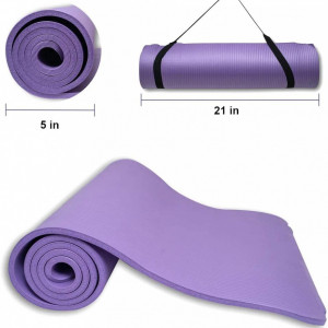 Covoras de yoga Fuxion, PVC/spuma, mov, 183 x 61 x 2,5 cm - Img 4