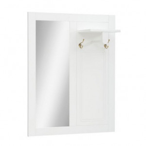 Cuier cu oglinda Home Affaire, lemn/metal/sticla, alb/auriu, 85 x 6 x 112 cm