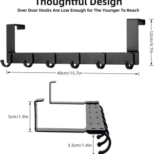 Cuier suspendat Testyu, aluminiu, negru, 40 x 12 x 3,5 cm