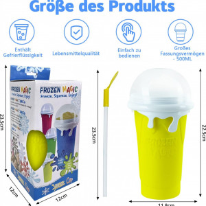 Cupa reutilizabila pentru inghetata Cicorfu, plastic, galben, 500 ml - Img 6