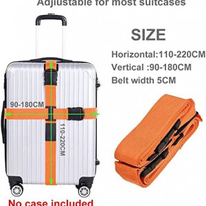 Curea reglabila pentru bagaje XiXiRan, nailon/plastic, portocaliu - Img 7