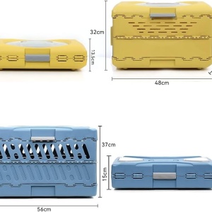 Cusca pliabila pentru transport animale Astorpet, plastic, albastru, 33 x 56 x 37 cm 