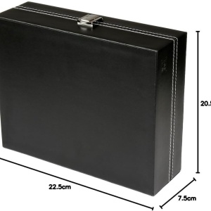 Cutie de depozitare cu capac de sticla pentru 10 ceasuri H&S, sticla/piele PU, negru, 22,5 x 7,5 x 20,5 cm, Resigilat, Grad A - Img 4