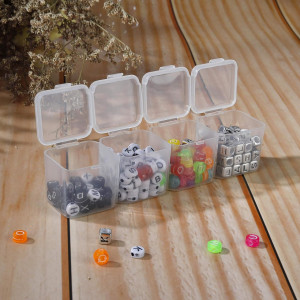 Cutie organizatoare cu 28 de grile pentru proiecte DIY HONGXIN, plastic, transparent, 23 x 13,5 x 5 cm - Img 7