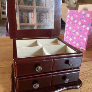 Cutie pentru bijuterii, maro, 20 x 17 x 11 cm