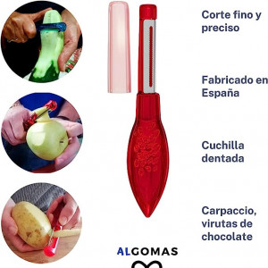 Decojitor de legume cu capsula de protectie ALGOMAS®, otel inoxidabil/plastic, rosu, - Img 3