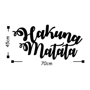 Decor de perete Hakuna Matata Re-Bloom, metal, negru, 70 x 45 cm - Img 2