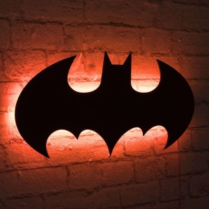 Decor de perete LED model Batman, MDF, 50x25 cm, negru - Verificat A · Re-Bloom - Img 2