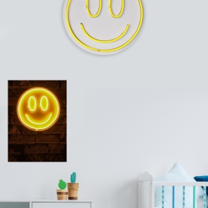 Decor de perete LED neon PVC 27 cm, benzi flexibile, 36W 12V, IP67, cablu 375 cm, adaptor inclus, alb/galben - Verificat A · Re-Bloom - Img 5