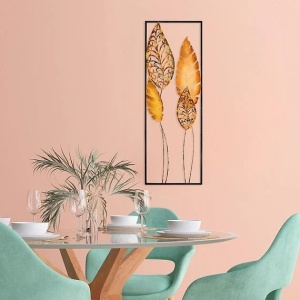 Decor de perete model frunze din metal, 32x90 cm, grosime 1.5mm, multicolor - Verificat A · Re-Bloom - Img 2