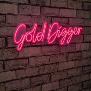 Decor de perete Re-Bloom, Gold Digger, LED, PVC, roz, 64 x 16 x 2 cm