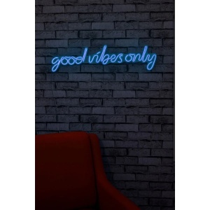 Decor de perete Re-Bloom, Good Vibes Only, LED, PVC, albastru, 76 x 2 x 19 cm - Img 4