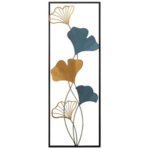 Decor de perete Re-Bloom, model floral, metal, multicolor, 32 x 5 x 90 cm