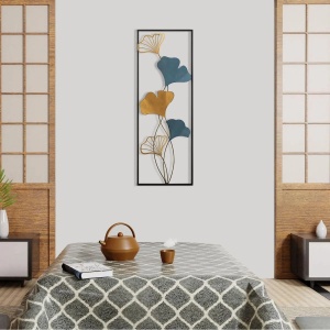 Decor de perete Re-Bloom, model floral, metal, multicolor, 32 x 5 x 90 cm - Img 4