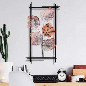 Decor de perete Re-Bloom, model floral, multicolor, 48 x 87 x 4 cm - Img 2
