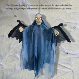 Decoratiune fantoma de Halloween, textil, 20 x 20 cm - Img 5