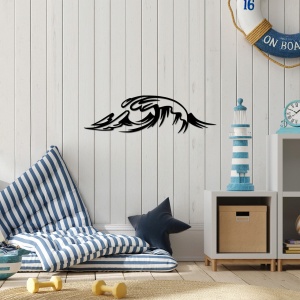 Decoratiune perete Wave, metal, 70x20 cm, negru - Verificat A · Re-Bloom - Img 5