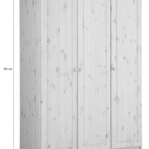 Dressing Minik din lemn masiv - pin - alb - 126 x 181 - Img 3