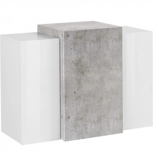Dulap de perete Tecnos, functie push to open, lemn melaminat, gri/alb, 90 x 38 x 66 cm