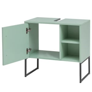 Dulap pentru lavoar Limone, PAL/metal, verde menta/negru, 60 x 60 x 33 cm