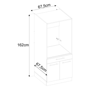 Dulap pentru masina de spalat Laundreezy B, Pal, Antracit, 68 x 68 x 162 cm