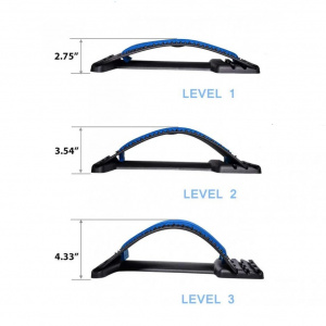 Extensor pentru spate Pnrskter, ABS/NBR, negru/albastru, 38,1 x 25,4 cm
