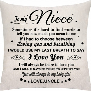 Fata de perna pentru nepoata VAVSU, textil, bej/negru, 45,5 x 45,5 cm