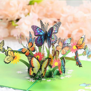Felicitare 3D Innbox, model floral, multicolor, hartie, 14.4x9.4cm 