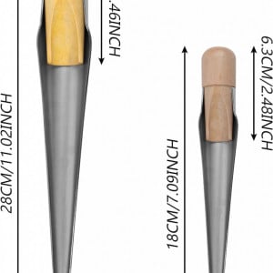 Fid de imbinare SHADDOCK, otel inoxidabil/lemn, natur/argintiu, 28 cm - Img 2