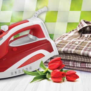 Fier de calcat Heinner HSI-2400RD, Putere 2000-2400W, Rezervor apa 380ml, Talpa cu invelis ceramic, Rosu - Img 2