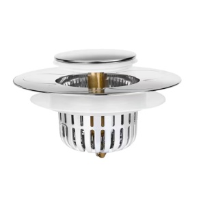 Filtru de scurgere cu dop pentru chiuveta Jognee, otel inoxidabil, argintiu, 110 x 65 mm