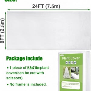 Folie de protectie impotriva inghetului pentru plante LUOBITO, textil, alb, 2.5 x 7.5 m