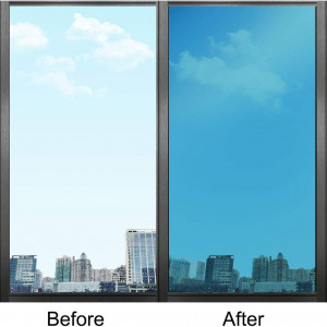 Folie de protectie UV pentru ferestre cu efect de oglinda Sourcing Map, PET, albastru, 60 x 200 cm - Img 4
