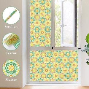 Folie decorativa pentru sticla Lifetree, model floral, vinil, multicolor, 45 x 200 cm