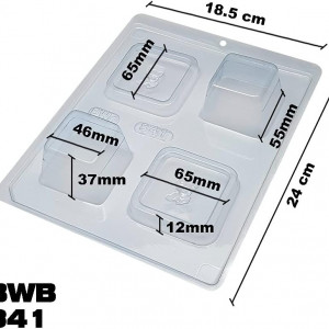 Forma pentru ciocolata BWB 841, silicon/plastic, transparent, 18,5 x 24 cm