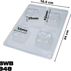 Forma pentru ciocolata BWB 848 silicon/plastic, transparent, 18,5 x 24 cm - Img 5