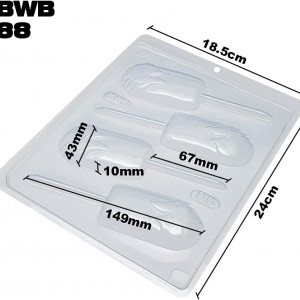Forma pentru ciocolata BWB 88, silicon/plastic, transparent, 18,5 x 24 cm