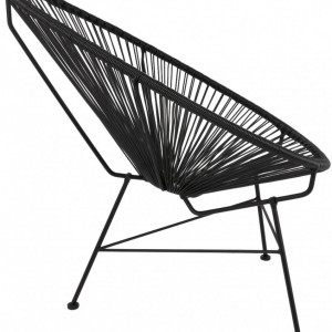 Fotoliu Bahia din metal, negru, 88 x 81 cm - Img 3
