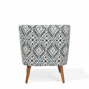 Fotoliu cu scaun pentru picioare Clarisa, textil/lemn masiv, multicolor