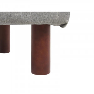 Fotoliu recliner cu taburet Willapa, lemn masiv/MDF/poliester, gri/maro inchis, 65 x 52 x 92 cm