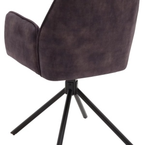 Fotoliu / Scaun rotativ Ottawa antracit/negru din catifea, 60/89/64 cm - Img 4